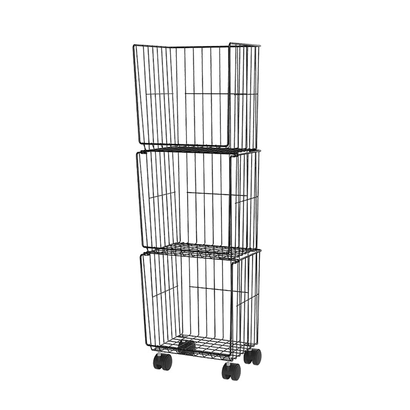 Modern Style Bookshelf Standard Closed Back Metal Bookcase for Home with Wheels 12.4"L x 9.4"W x 40.4"H Black Clearhalo 'Bookcases' 'furn' 'furn_bookcases' 'Furniture' 'furniture_bookcases' 'Office Furniture' 4909689