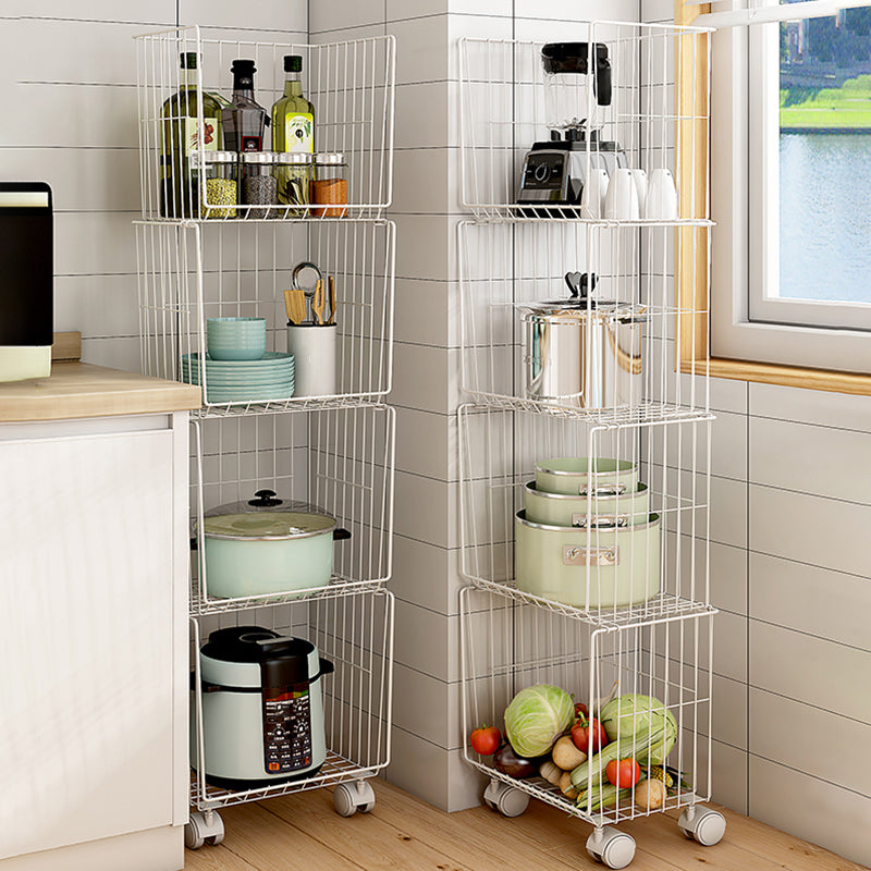 Modern Style Bookshelf Standard Closed Back Metal Bookcase for Home with Wheels Clearhalo 'Bookcases' 'furn' 'furn_bookcases' 'Furniture' 'furniture_bookcases' 'Office Furniture' 4909691