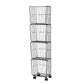 Modern Style Bookshelf Standard Closed Back Metal Bookcase for Home with Wheels 12.4"L x 9.4"W x 52.8"H Black Clearhalo 'Bookcases' 'furn' 'furn_bookcases' 'Furniture' 'furniture_bookcases' 'Office Furniture' 4909692