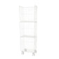 Modern Style Bookshelf Standard Closed Back Metal Bookcase for Home with Wheels 12.4"L x 9.4"W x 40.4"H White Clearhalo 'Bookcases' 'furn' 'furn_bookcases' 'Furniture' 'furniture_bookcases' 'Office Furniture' 4909697