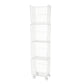 Modern Style Bookshelf Standard Closed Back Metal Bookcase for Home with Wheels 12.4"L x 9.4"W x 52.8"H White Clearhalo 'Bookcases' 'furn' 'furn_bookcases' 'Furniture' 'furniture_bookcases' 'Office Furniture' 4909699