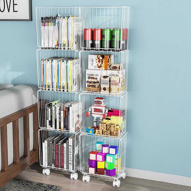 Modern Style Bookshelf Standard Closed Back Metal Bookcase for Home with Wheels Clearhalo 'Bookcases' 'furn' 'furn_bookcases' 'Furniture' 'furniture_bookcases' 'Office Furniture' 4909707