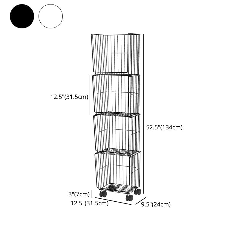 Modern Style Bookshelf Standard Closed Back Metal Bookcase for Home with Wheels Clearhalo 'Bookcases' 'furn' 'furn_bookcases' 'Furniture' 'furniture_bookcases' 'Office Furniture' 4909711