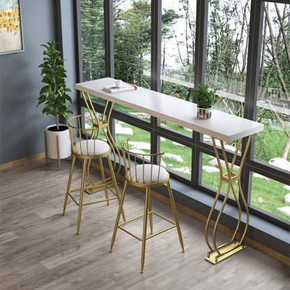 Modern Style Wood Top Counter Table 42-inch Height Table for Living Room White Without Chairs Clearhalo 'Bar Furniture' 'Bar Tables' 'bar_tables' 'furn' 'furn_bar_tables' 'Furniture' 'furniture_bar_tables' 'Kitchen & Dining Furniture' 4909713