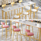 Nordic Glam Style Bar Table 42-inch Height Metal Base Bistro Table for Living Room Clearhalo 'Bar Furniture' 'Bar Tables' 'bar_tables' 'furn' 'furn_bar_tables' 'Furniture' 'furniture_bar_tables' 'Kitchen & Dining Furniture' 4909732