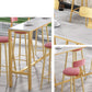 Nordic Glam Style Bar Table 42-inch Height Metal Base Bistro Table for Living Room Clearhalo 'Bar Furniture' 'Bar Tables' 'bar_tables' 'furn' 'furn_bar_tables' 'Furniture' 'furniture_bar_tables' 'Kitchen & Dining Furniture' 4909733