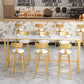 Nordic Glam Style Bar Table 42-inch Height Metal Base Bistro Table for Living Room Clearhalo 'Bar Furniture' 'Bar Tables' 'bar_tables' 'furn' 'furn_bar_tables' 'Furniture' 'furniture_bar_tables' 'Kitchen & Dining Furniture' 4909735