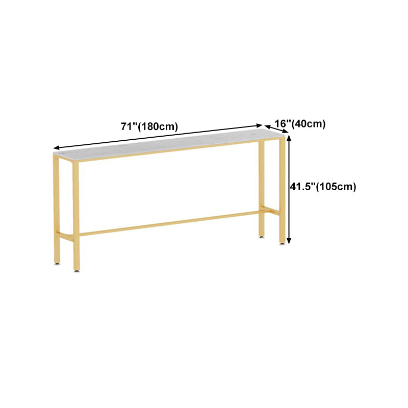 Nordic Glam Style Bar Table 42-inch Height Metal Base Bistro Table for Living Room Clearhalo 'Bar Furniture' 'Bar Tables' 'bar_tables' 'furn' 'furn_bar_tables' 'Furniture' 'furniture_bar_tables' 'Kitchen & Dining Furniture' 4909740