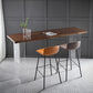 Restaurant Rectangle Wood Top Counter Table Acrylic Base Modern Bar Table 78.7"L x 17.7"W x 41.3"H Brown Without Chairs Clearhalo 'Bar Furniture' 'Bar Tables' 'bar_tables' 'furn' 'furn_bar_tables' 'Furniture' 'furniture_bar_tables' 'Kitchen & Dining Furniture' 4909745