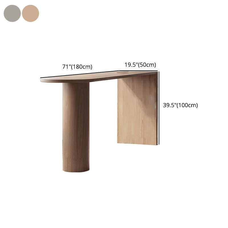Pine Wood Bar Dining Table Modern Oval Bar Table with Double Pedestal for Dining Room Clearhalo 'Bar Furniture' 'Bar Tables' 'bar_tables' 'furn' 'furn_bar_tables' 'Furniture' 'furniture_bar_tables' 'Kitchen & Dining Furniture' 4909771