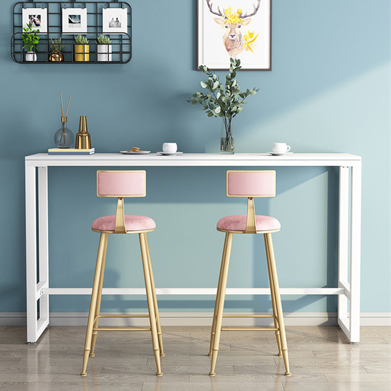 Modern Style Bar Table Stone Top 42-inch Height Pub Table for Dining Room 70.9"L x 15.7"W x 41.3"H White Without Chairs Clearhalo 'Bar Furniture' 'Bar Tables' 'bar_tables' 'furn' 'furn_bar_tables' 'Furniture' 'furniture_bar_tables' 'Kitchen & Dining Furniture' 4909792
