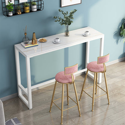 Modern Style Bar Table Stone Top 42-inch Height Pub Table for Dining Room White Without Chairs Clearhalo 'Bar Furniture' 'Bar Tables' 'bar_tables' 'furn' 'furn_bar_tables' 'Furniture' 'furniture_bar_tables' 'Kitchen & Dining Furniture' 4909794