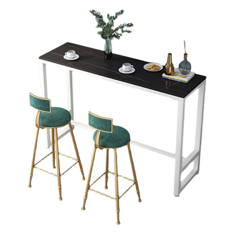 Modern Style Bar Table Stone Top 42-inch Height Pub Table for Dining Room Black Without Chairs Clearhalo 'Bar Furniture' 'Bar Tables' 'bar_tables' 'furn' 'furn_bar_tables' 'Furniture' 'furniture_bar_tables' 'Kitchen & Dining Furniture' 4909795