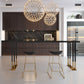 Kitchen Rectangle Wood Top Counter Table Gold Legs Glam Style Bar Table 86.6"L x 15.7"W x 41.3"H Without Chairs Clearhalo 'Bar Furniture' 'Bar Tables' 'bar_tables' 'furn' 'furn_bar_tables' 'Furniture' 'furniture_bar_tables' 'Kitchen & Dining Furniture' 4909804