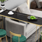 Glam Style Bar Table Stone Top Metal Base Pub Table with Shelf for Living Room Clearhalo 'Bar Furniture' 'Bar Tables' 'bar_tables' 'furn' 'furn_bar_tables' 'Furniture' 'furniture_bar_tables' 'Kitchen & Dining Furniture' 4909842