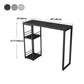 Industrial Black Iron Bar Dining Table with Stone Top Rectangle Indoor Bistro Table Clearhalo 'Bar Furniture' 'Bar Tables' 'bar_tables' 'furn' 'furn_bar_tables' 'Furniture' 'furniture_bar_tables' 'Kitchen & Dining Furniture' 4909868