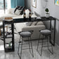 Glam Iron Bar Dining Table with Faux Marble Top Indoor Bistro Table with Shelf Black Without Chairs Clearhalo 'Bar Furniture' 'Bar Tables' 'bar_tables' 'furn' 'furn_bar_tables' 'Furniture' 'furniture_bar_tables' 'Kitchen & Dining Furniture' 4909878