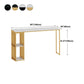 Glam Iron Bar Dining Table with Faux Marble Top Indoor Bistro Table with Shelf Clearhalo 'Bar Furniture' 'Bar Tables' 'bar_tables' 'furn' 'furn_bar_tables' 'Furniture' 'furniture_bar_tables' 'Kitchen & Dining Furniture' 4909883