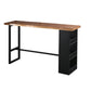 Modern Black Iron Bar Dining Table Rectangle Wood Indoor Bistro Table with Footrest Without Chairs Clearhalo 'Bar Furniture' 'Bar Tables' 'bar_tables' 'furn' 'furn_bar_tables' 'Furniture' 'furniture_bar_tables' 'Kitchen & Dining Furniture' 4909909