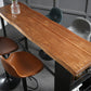 Modern Black Iron Bar Dining Table Rectangle Wood Indoor Bistro Table with Footrest Clearhalo 'Bar Furniture' 'Bar Tables' 'bar_tables' 'furn' 'furn_bar_tables' 'Furniture' 'furniture_bar_tables' 'Kitchen & Dining Furniture' 4909910