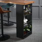 Modern Black Iron Bar Dining Table Rectangle Wood Indoor Bistro Table with Footrest Clearhalo 'Bar Furniture' 'Bar Tables' 'bar_tables' 'furn' 'furn_bar_tables' 'Furniture' 'furniture_bar_tables' 'Kitchen & Dining Furniture' 4909913