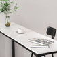 Modern Rectangle Iron Bar Dining Table Stone Top Indoor Bistro Table with Footrest Clearhalo 'Bar Furniture' 'Bar Tables' 'bar_tables' 'furn' 'furn_bar_tables' 'Furniture' 'furniture_bar_tables' 'Kitchen & Dining Furniture' 4909929