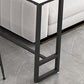 Modern Rectangle Iron Bar Dining Table Stone Top Indoor Bistro Table with Footrest Clearhalo 'Bar Furniture' 'Bar Tables' 'bar_tables' 'furn' 'furn_bar_tables' 'Furniture' 'furniture_bar_tables' 'Kitchen & Dining Furniture' 4909930