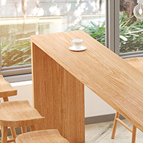 Modern Pine Wood Bar Dining Table Rectangle Indoor Bistro Table with Shelf Clearhalo 'Bar Furniture' 'Bar Tables' 'bar_tables' 'furn' 'furn_bar_tables' 'Furniture' 'furniture_bar_tables' 'Kitchen & Dining Furniture' 4909945