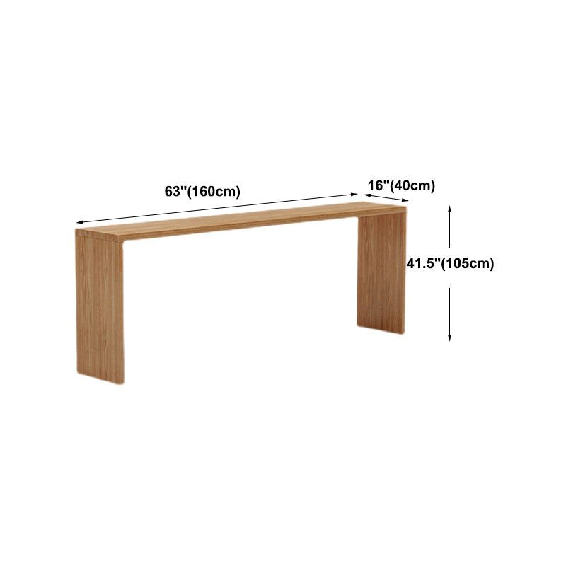 Modern Pine Wood Bar Dining Table Rectangle Indoor Bistro Table with Shelf Clearhalo 'Bar Furniture' 'Bar Tables' 'bar_tables' 'furn' 'furn_bar_tables' 'Furniture' 'furniture_bar_tables' 'Kitchen & Dining Furniture' 4909952
