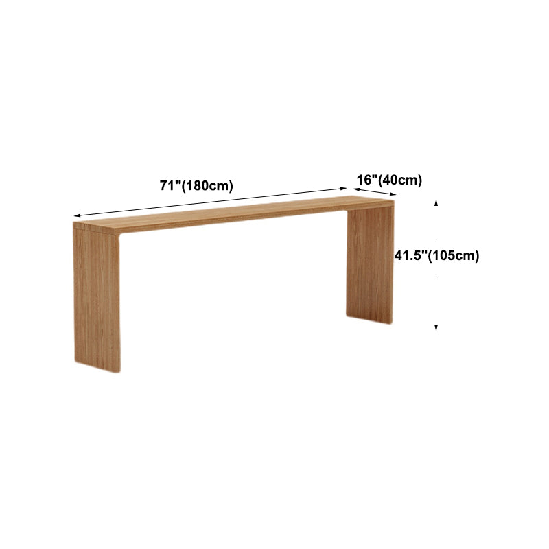 Modern Pine Wood Bar Dining Table Rectangle Indoor Bistro Table with Shelf Clearhalo 'Bar Furniture' 'Bar Tables' 'bar_tables' 'furn' 'furn_bar_tables' 'Furniture' 'furniture_bar_tables' 'Kitchen & Dining Furniture' 4909953