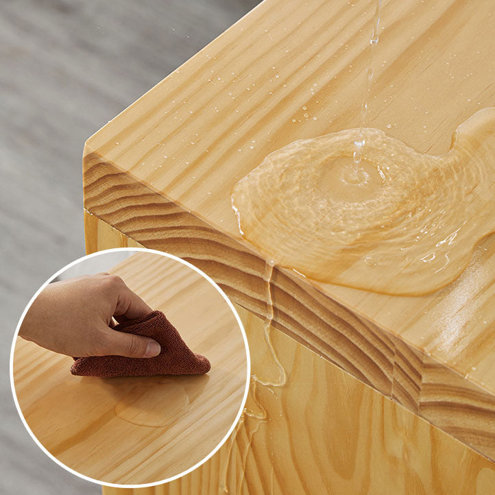 Modern Beige Wood Bar Dining Table Rectangle Indoor Bistro Table with Shelf Clearhalo 'Bar Furniture' 'Bar Tables' 'bar_tables' 'furn' 'furn_bar_tables' 'Furniture' 'furniture_bar_tables' 'Kitchen & Dining Furniture' 4910015