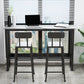 Modern Black Iron Bar Dining Table with White Stone Top Rectangle Indoor Bistro Table 63"L x 15.7"W x 41.3"H Storage Not Included Without Chairs Clearhalo 'Bar Furniture' 'Bar Tables' 'bar_tables' 'furn' 'furn_bar_tables' 'Furniture' 'furniture_bar_tables' 'Kitchen & Dining Furniture' 4910049