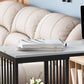 Modern Black Iron Bar Dining Table with White Stone Top Rectangle Indoor Bistro Table Clearhalo 'Bar Furniture' 'Bar Tables' 'bar_tables' 'furn' 'furn_bar_tables' 'Furniture' 'furniture_bar_tables' 'Kitchen & Dining Furniture' 4910055