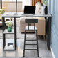 Modern Black Iron Bar Dining Table with White Stone Top Rectangle Indoor Bistro Table Clearhalo 'Bar Furniture' 'Bar Tables' 'bar_tables' 'furn' 'furn_bar_tables' 'Furniture' 'furniture_bar_tables' 'Kitchen & Dining Furniture' 4910057