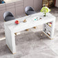Glam White Wood Bar Dining Table with White Stone Top Rectangle Indoor Bistro Table Clearhalo 'Bar Furniture' 'Bar Tables' 'bar_tables' 'furn' 'furn_bar_tables' 'Furniture' 'furniture_bar_tables' 'Kitchen & Dining Furniture' 4910094