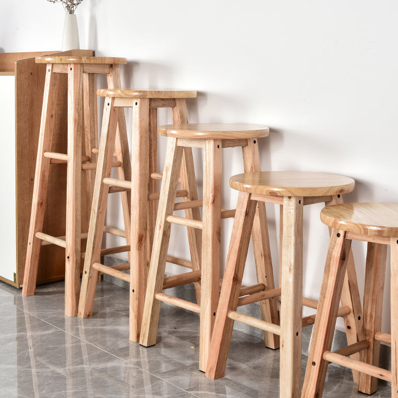 Modern Armless Backless Counter Stool Oak Wood Kitchen Bar Stool with Seat and Pedal Clearhalo 'Bar Furniture' 'Bar Stools' 'bar_stools' 'furn' 'furn_bar_stools' 'Furniture' 'furniture_bar_stools' 'Kitchen & Dining Furniture' 4910197