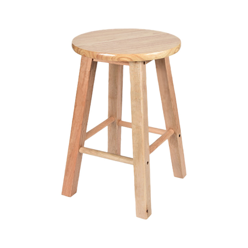 Modern Armless Backless Counter Stool Oak Wood Kitchen Bar Stool with Seat and Pedal 1 Piece Short Stool(18"H) Clearhalo 'Bar Furniture' 'Bar Stools' 'bar_stools' 'furn' 'furn_bar_stools' 'Furniture' 'furniture_bar_stools' 'Kitchen & Dining Furniture' 4910198