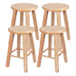 Modern Armless Backless Counter Stool Oak Wood Kitchen Bar Stool with Seat and Pedal 4 Piece Set Short Stool(18"H) Clearhalo 'Bar Furniture' 'Bar Stools' 'bar_stools' 'furn' 'furn_bar_stools' 'Furniture' 'furniture_bar_stools' 'Kitchen & Dining Furniture' 4910202