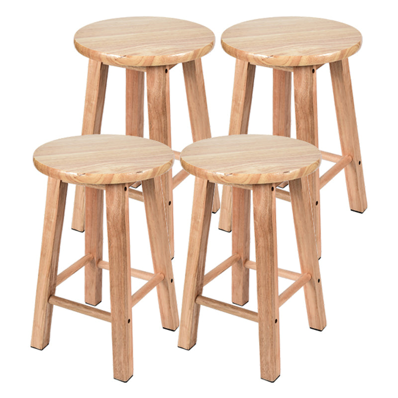 Modern Armless Backless Counter Stool Oak Wood Kitchen Bar Stool with Seat and Pedal 4 Piece Set Short Stool(20"H) Clearhalo 'Bar Furniture' 'Bar Stools' 'bar_stools' 'furn' 'furn_bar_stools' 'Furniture' 'furniture_bar_stools' 'Kitchen & Dining Furniture' 4910207
