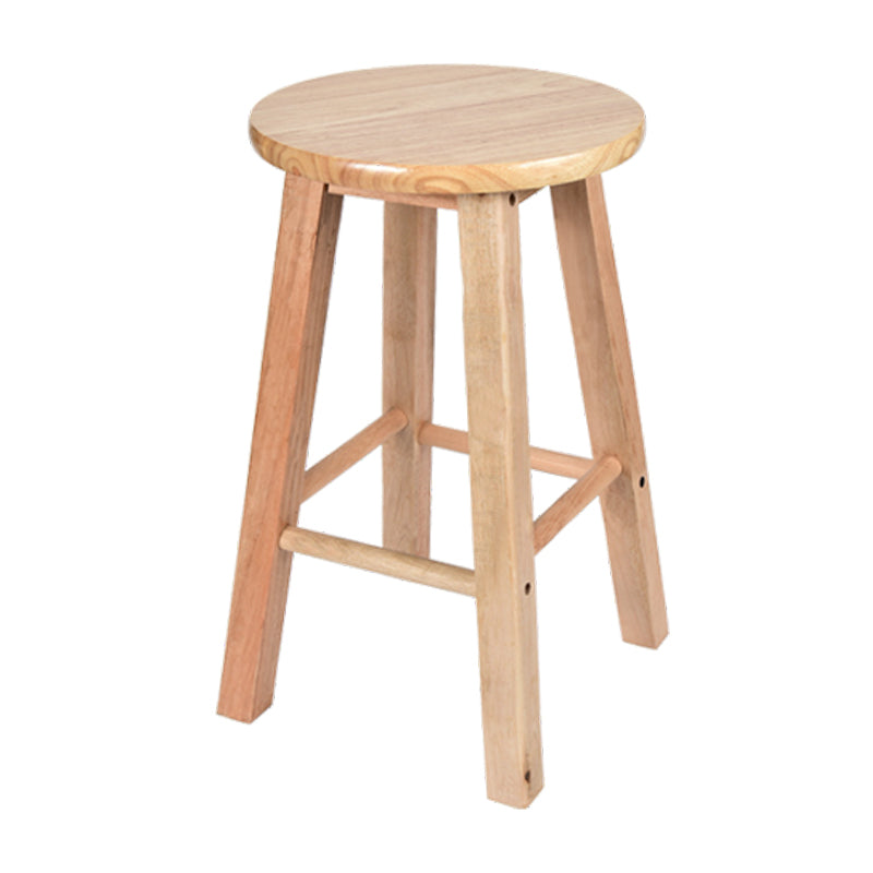 Modern Armless Backless Counter Stool Oak Wood Kitchen Bar Stool with Seat and Pedal 1 Piece Counter Stool (24"H) Clearhalo 'Bar Furniture' 'Bar Stools' 'bar_stools' 'furn' 'furn_bar_stools' 'Furniture' 'furniture_bar_stools' 'Kitchen & Dining Furniture' 4910210