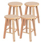 Modern Armless Backless Counter Stool Oak Wood Kitchen Bar Stool with Seat and Pedal 4 Piece Set Counter Stool (24"H) Clearhalo 'Bar Furniture' 'Bar Stools' 'bar_stools' 'furn' 'furn_bar_stools' 'Furniture' 'furniture_bar_stools' 'Kitchen & Dining Furniture' 4910213