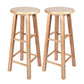 Modern Armless Backless Counter Stool Oak Wood Kitchen Bar Stool with Seat and Pedal 2 Piece Set Bar Stool (28" H) Clearhalo 'Bar Furniture' 'Bar Stools' 'bar_stools' 'furn' 'furn_bar_stools' 'Furniture' 'furniture_bar_stools' 'Kitchen & Dining Furniture' 4910215