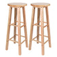 Modern Armless Backless Counter Stool Oak Wood Kitchen Bar Stool with Seat and Pedal 2 Piece Set Bar Stool(31"H) Clearhalo 'Bar Furniture' 'Bar Stools' 'bar_stools' 'furn' 'furn_bar_stools' 'Furniture' 'furniture_bar_stools' 'Kitchen & Dining Furniture' 4910218