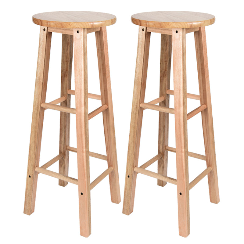 Modern Armless Backless Counter Stool Oak Wood Kitchen Bar Stool with Seat and Pedal 2 Piece Set Bar Stool(31"H) Clearhalo 'Bar Furniture' 'Bar Stools' 'bar_stools' 'furn' 'furn_bar_stools' 'Furniture' 'furniture_bar_stools' 'Kitchen & Dining Furniture' 4910218