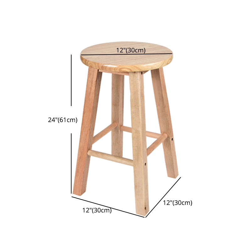 Modern Armless Backless Counter Stool Oak Wood Kitchen Bar Stool with Seat and Pedal Clearhalo 'Bar Furniture' 'Bar Stools' 'bar_stools' 'furn' 'furn_bar_stools' 'Furniture' 'furniture_bar_stools' 'Kitchen & Dining Furniture' 4910222