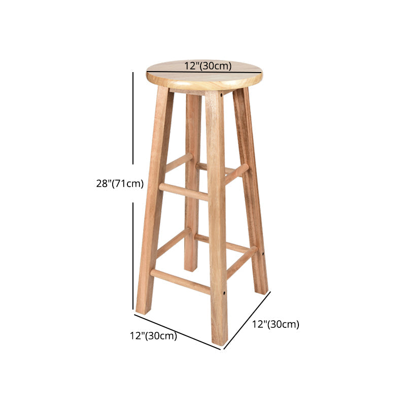 Modern Armless Backless Counter Stool Oak Wood Kitchen Bar Stool with Seat and Pedal Clearhalo 'Bar Furniture' 'Bar Stools' 'bar_stools' 'furn' 'furn_bar_stools' 'Furniture' 'furniture_bar_stools' 'Kitchen & Dining Furniture' 4910223