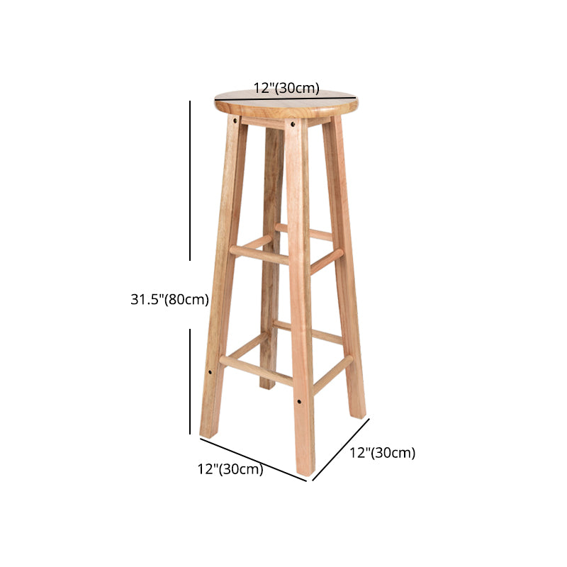 Modern Armless Backless Counter Stool Oak Wood Kitchen Bar Stool with Seat and Pedal Clearhalo 'Bar Furniture' 'Bar Stools' 'bar_stools' 'furn' 'furn_bar_stools' 'Furniture' 'furniture_bar_stools' 'Kitchen & Dining Furniture' 4910224