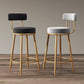 Nordic Armless Backrest Counter Stool Iron Kitchen Bar Stool with Velvet Cushion Clearhalo 'Bar Furniture' 'Bar Stools' 'bar_stools' 'furn' 'furn_bar_stools' 'Furniture' 'furniture_bar_stools' 'Kitchen & Dining Furniture' 4910245