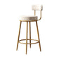 Nordic Armless Backrest Counter Stool Iron Kitchen Bar Stool with Velvet Cushion White 1 Piece Clearhalo 'Bar Furniture' 'Bar Stools' 'bar_stools' 'furn' 'furn_bar_stools' 'Furniture' 'furniture_bar_stools' 'Kitchen & Dining Furniture' 4910255