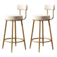 Nordic Armless Backrest Counter Stool Iron Kitchen Bar Stool with Velvet Cushion White 2 Piece Set Clearhalo 'Bar Furniture' 'Bar Stools' 'bar_stools' 'furn' 'furn_bar_stools' 'Furniture' 'furniture_bar_stools' 'Kitchen & Dining Furniture' 4910257